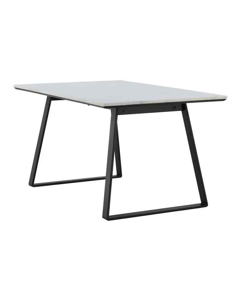 Estelle rechteckiger Esstisch in 140 × 90 cm, Weiß, Gestell Schwarz, Ansicht 9