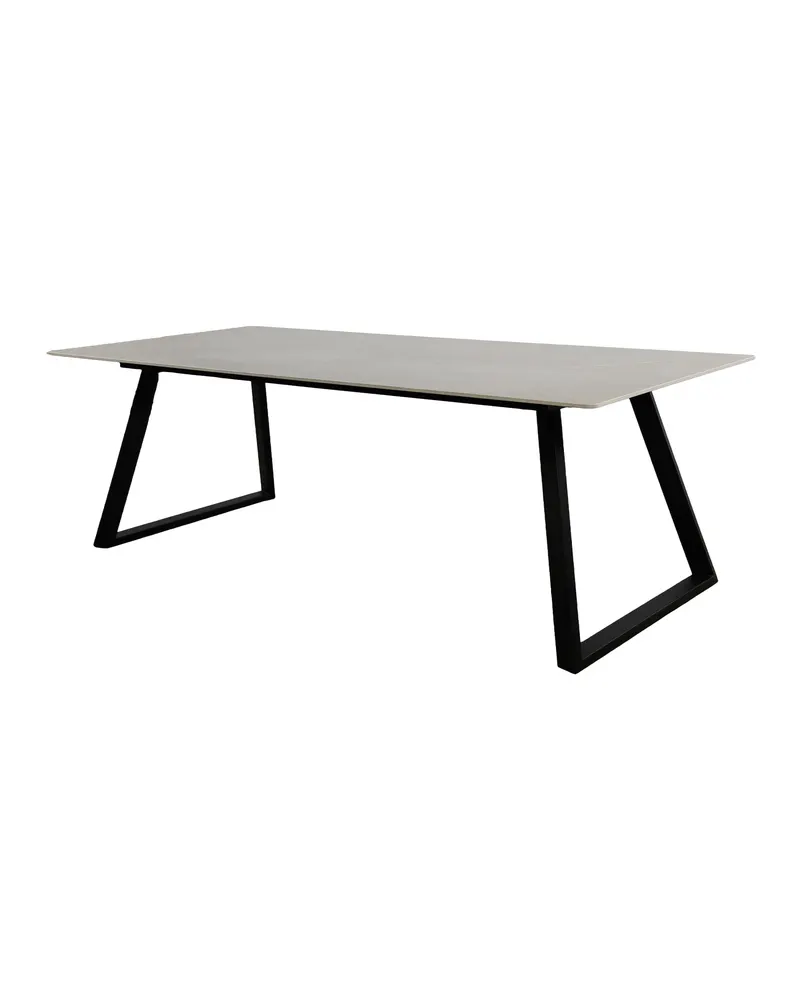 Estelle rechteckiger Esstisch in 200 × 90 cm, Dunkelgrau, Gestell Schwarz, Ansicht 3