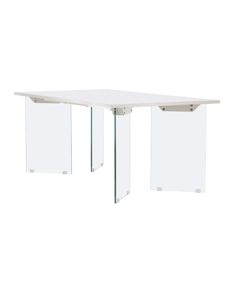 Ester rechteckiger Esstisch 180 × 90 cm mit Glasbeinen, Ansicht 11