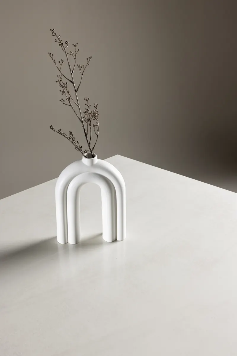 Ester rechteckiger Esstisch 180 × 90 cm mit Glasbeinen, im Wohnraum, Ansicht 4