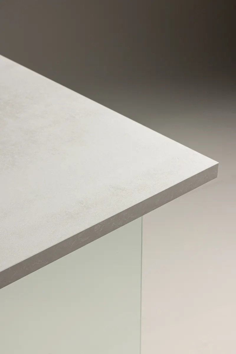Ester rechteckiger Esstisch 180 × 90 cm mit Glasbeinen, im Wohnraum, Ansicht 5