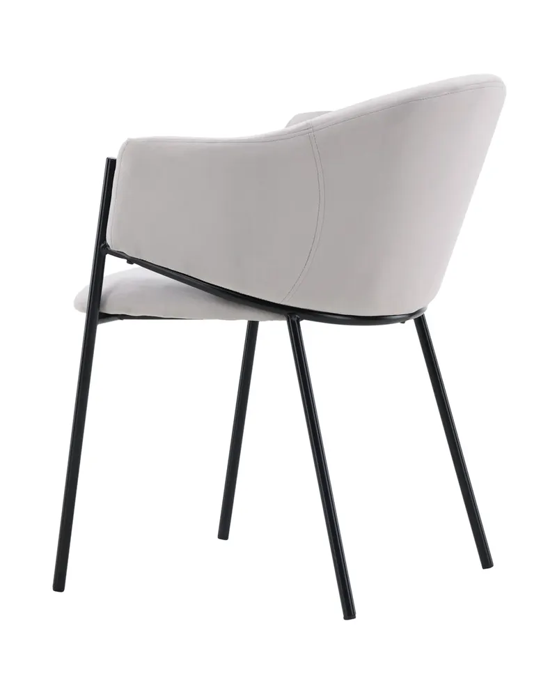 Evelina Esszimmerstühle im 2er-Set in Grau, Gestell Schwarz, Polyester-Samt, Ansicht 4