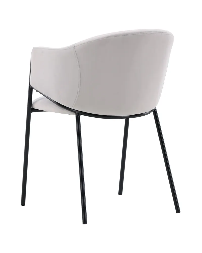 Evelina Esszimmerstühle im 2er-Set in Grau, Gestell Schwarz, Polyester-Samt, Ansicht 5