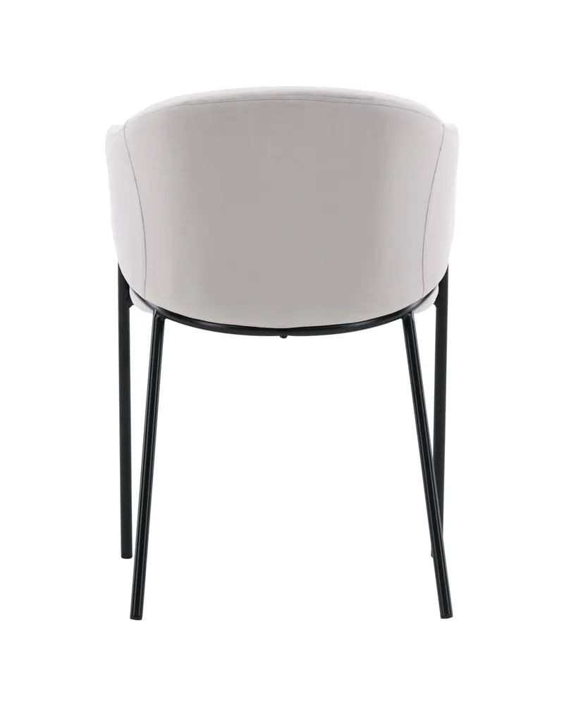 Evelina Esszimmerstühle im 2er-Set in Grau, Gestell Schwarz, Polyester-Samt, Ansicht 6