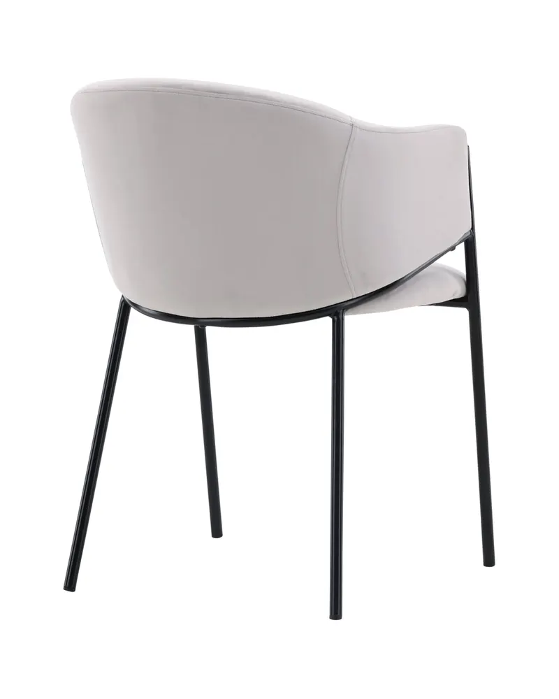 Evelina Esszimmerstühle im 2er-Set in Grau, Gestell Schwarz, Polyester-Samt, Ansicht 7