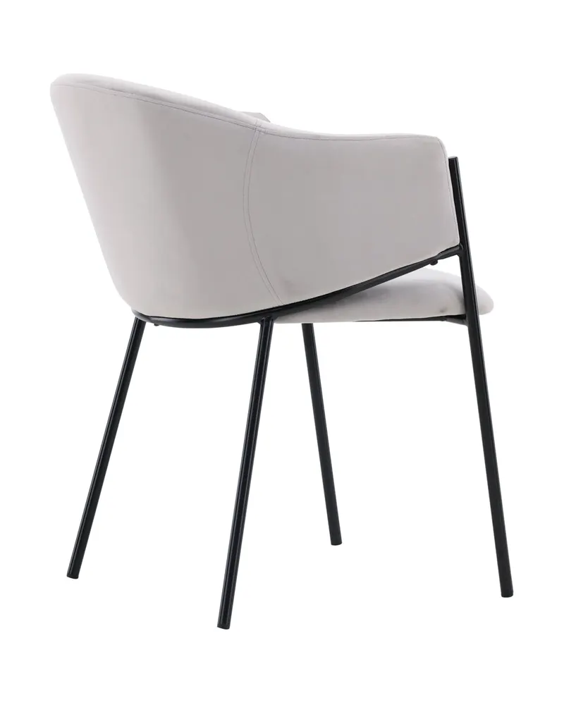 Evelina Esszimmerstühle im 2er-Set in Grau, Gestell Schwarz, Polyester-Samt, Ansicht 8