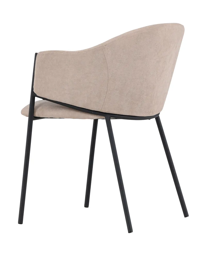 Evelina Esszimmerstühle im 2er-Set in Beige, Gestell Schwarz, Polyester in Leinenoptik, Ansicht 10