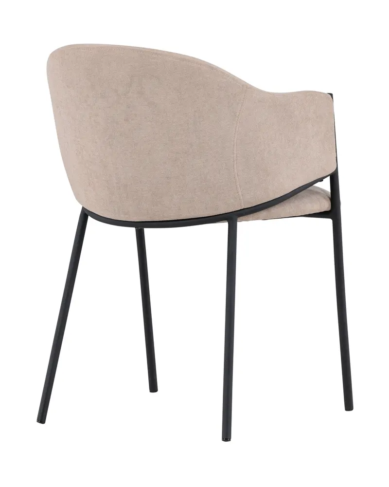 Evelina Esszimmerstühle im 2er-Set in Beige, Gestell Schwarz, Polyester in Leinenoptik, Ansicht 11