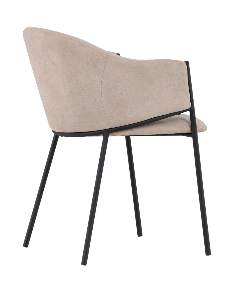 Evelina Esszimmerstühle im 2er-Set in Beige, Gestell Schwarz, Polyester in Leinenoptik, Ansicht 12