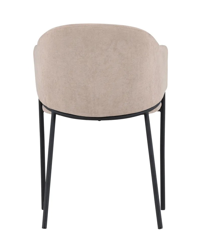 Evelina Esszimmerstühle im 2er-Set in Beige, Gestell Schwarz, Polyester in Leinenoptik, Ansicht 7
