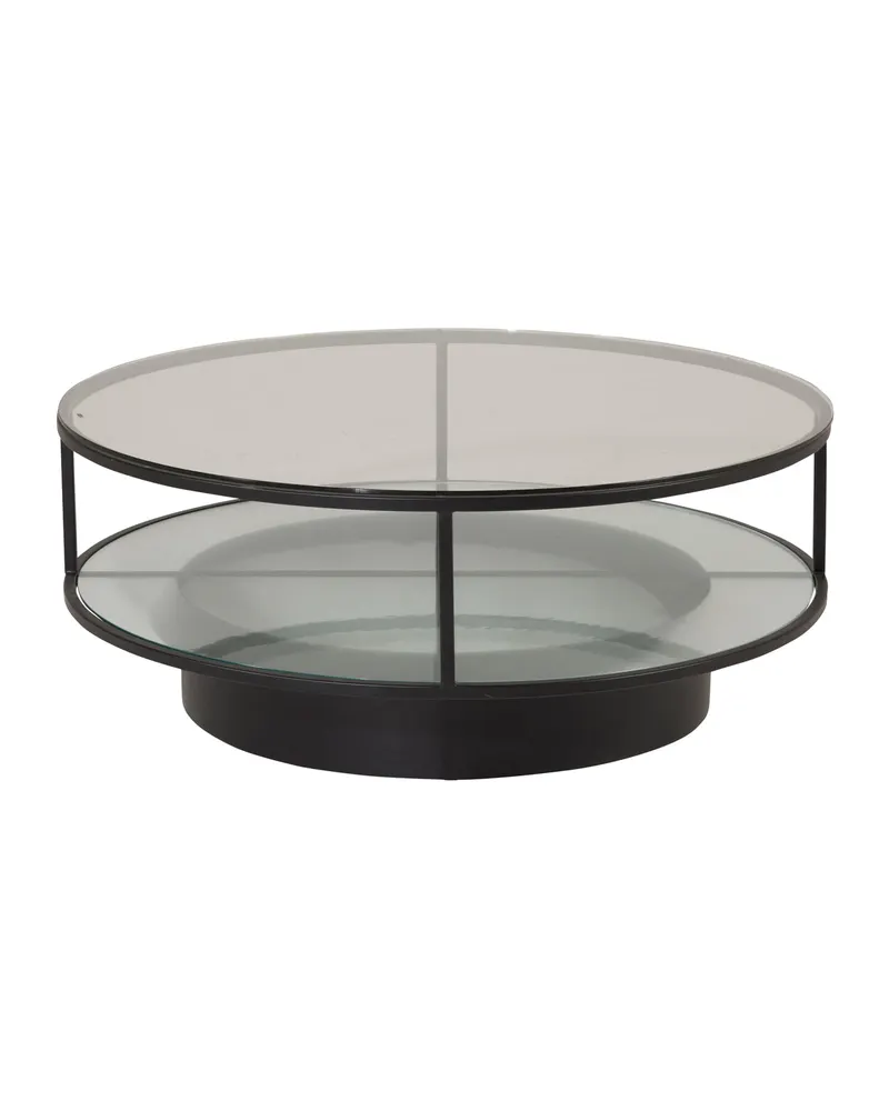 Falsterbo runder Couchtisch Ø 100 cm mit klarer Glasplatte