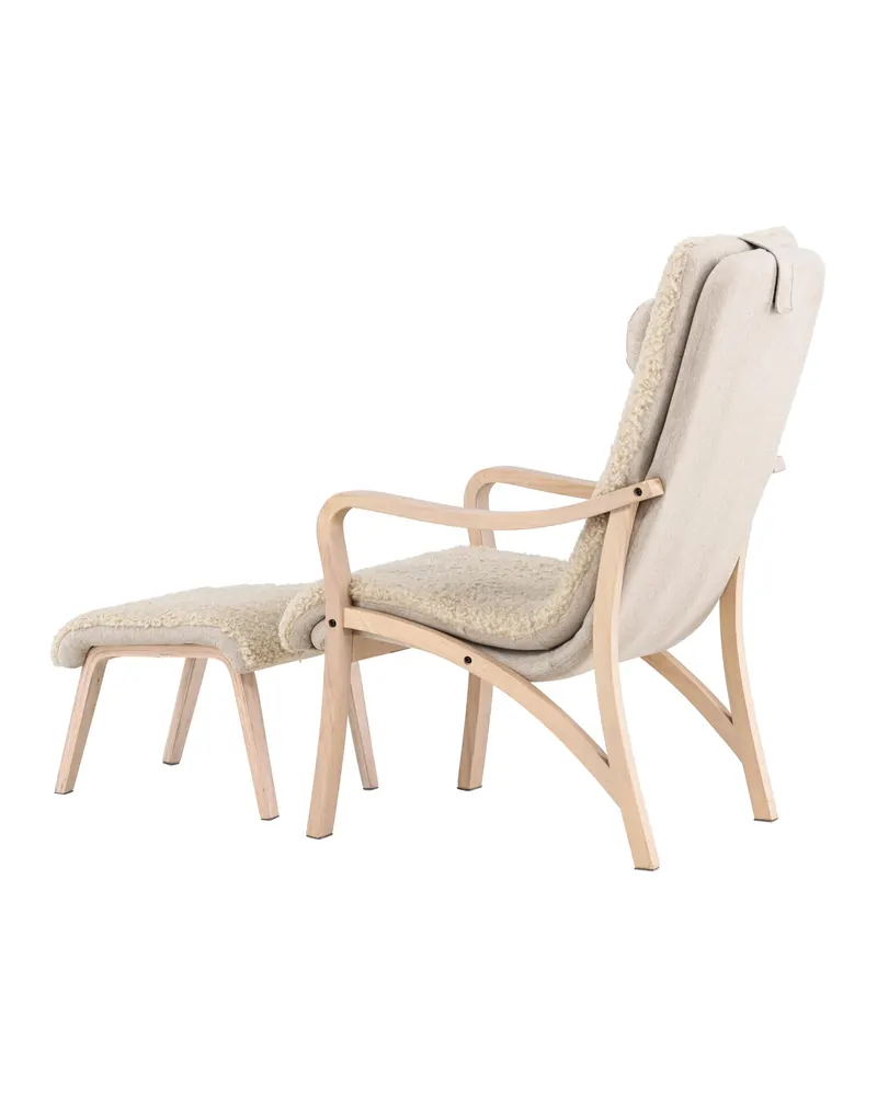 Fårö Loungesessel mit Fußhocker in Braun, Gestell Beige, Ansicht 8