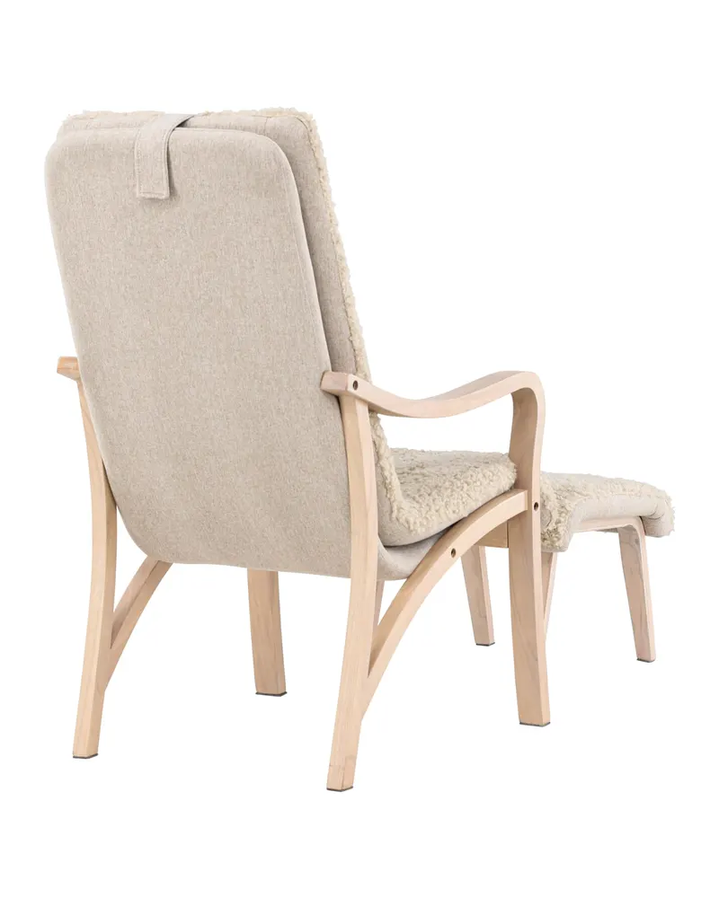 Fårö Loungesessel mit Fußhocker in Braun, Gestell Beige, Ansicht 10