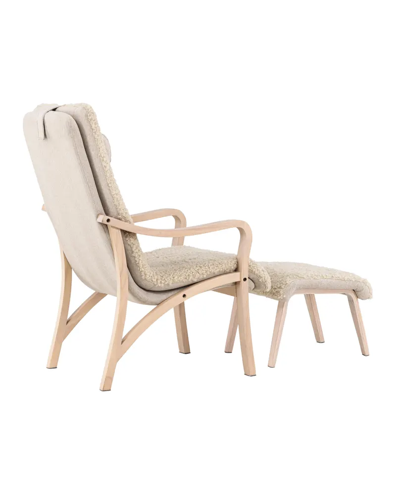 Fårö Loungesessel mit Fußhocker in Braun, Gestell Beige, Ansicht 11