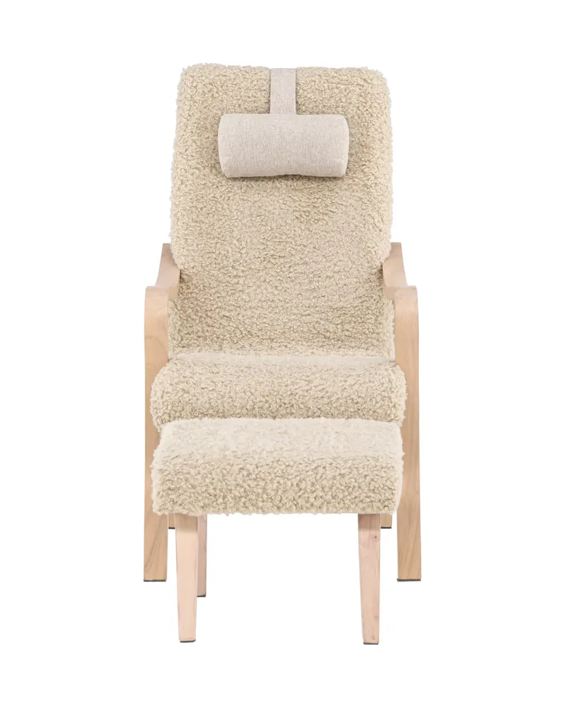 Fårö Loungesessel mit Fußhocker in Braun, Gestell Beige, Ansicht 2