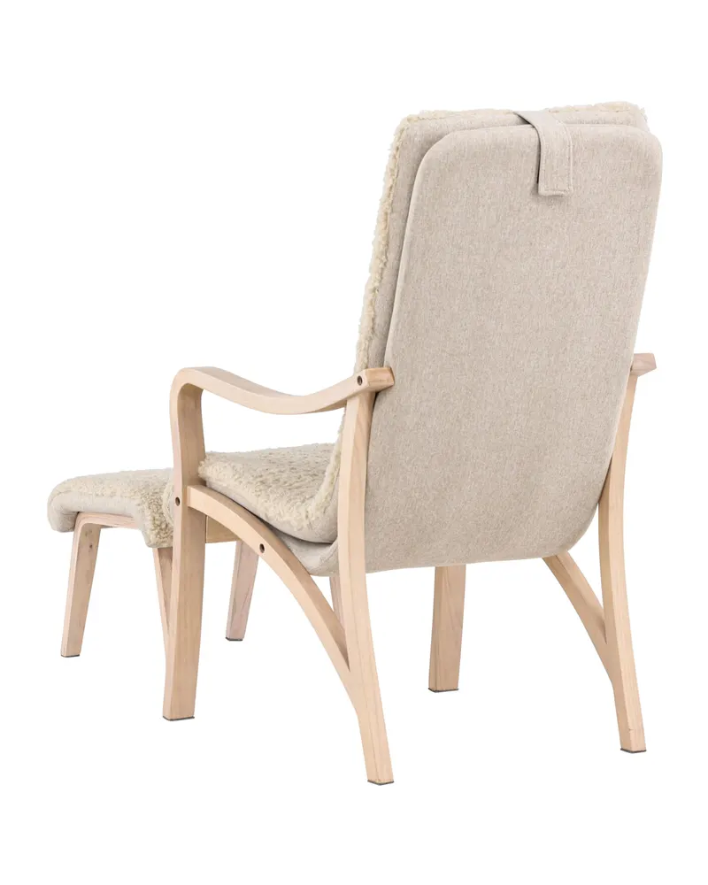 Fårö Loungesessel mit Fußhocker in Braun, Gestell Beige, Ansicht 5