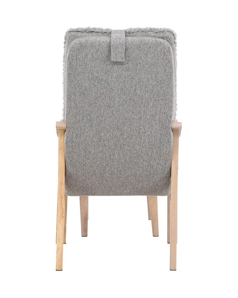 Fårö Loungesessel mit Fußhocker in Hellgrau, Gestell Whitewash, Ansicht 9