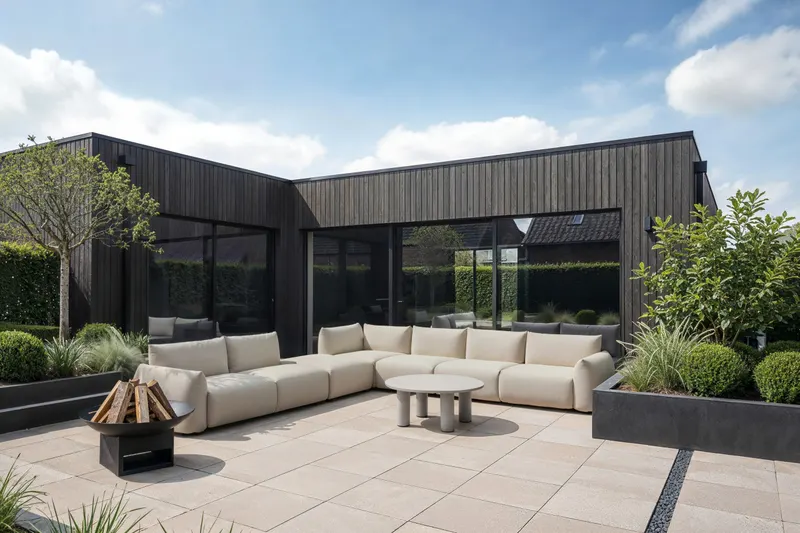 Feuerschale Davey, Schwarz von Richmond Interiors, Wohnbeispiel 2, im Wohnraum