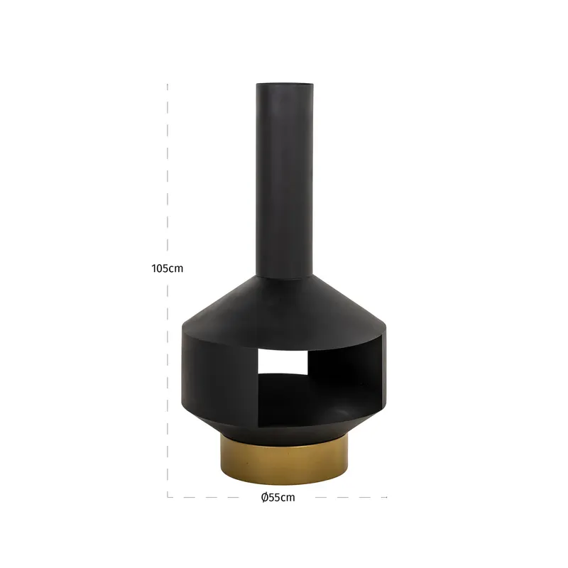 Feuerkorb Quinn, Schwarz von Richmond Interiors, Maßzeichnung 5