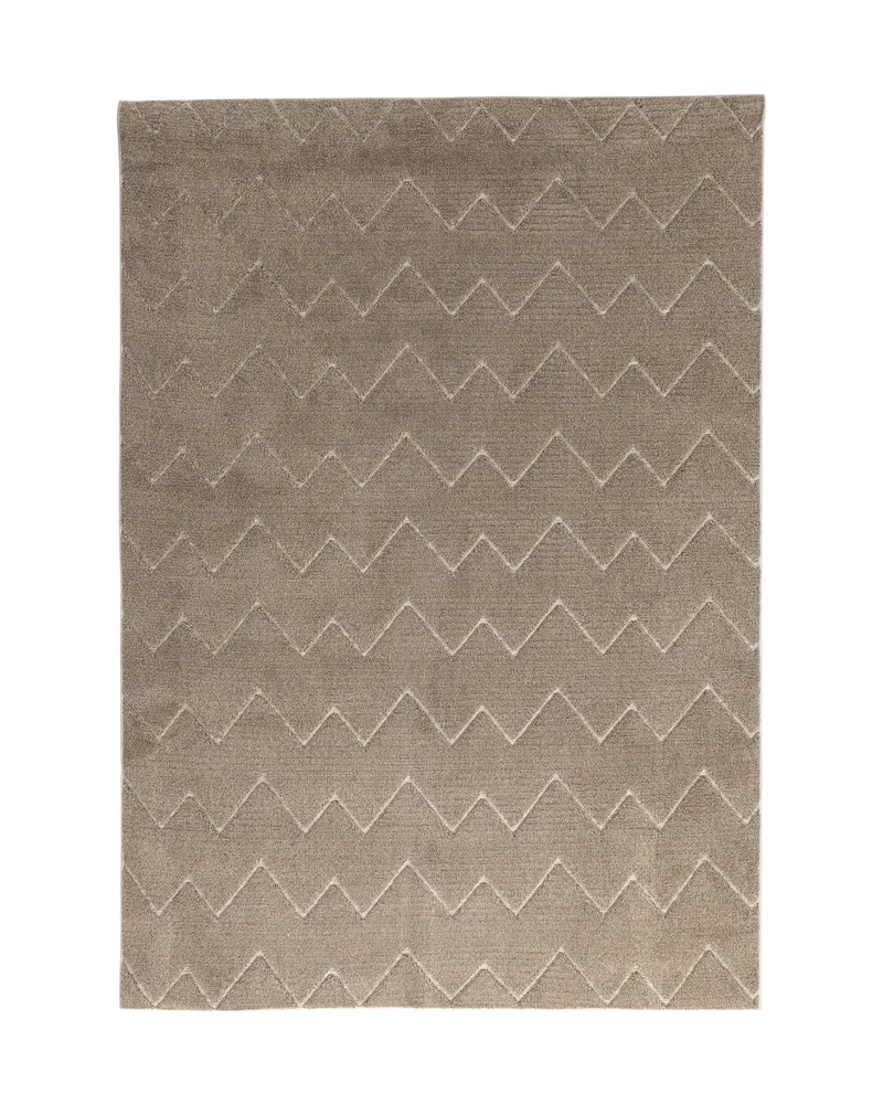 Fia Kurzflor-Teppich mit Zickzackmuster in 230 × 160 cm, Braun, Ansicht 1