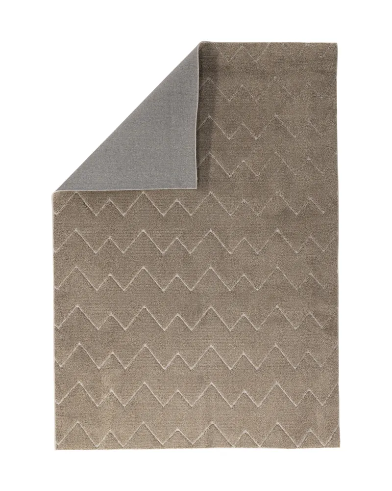 Fia Kurzflor-Teppich mit Zickzackmuster in 230 × 160 cm, Braun, Ansicht 2