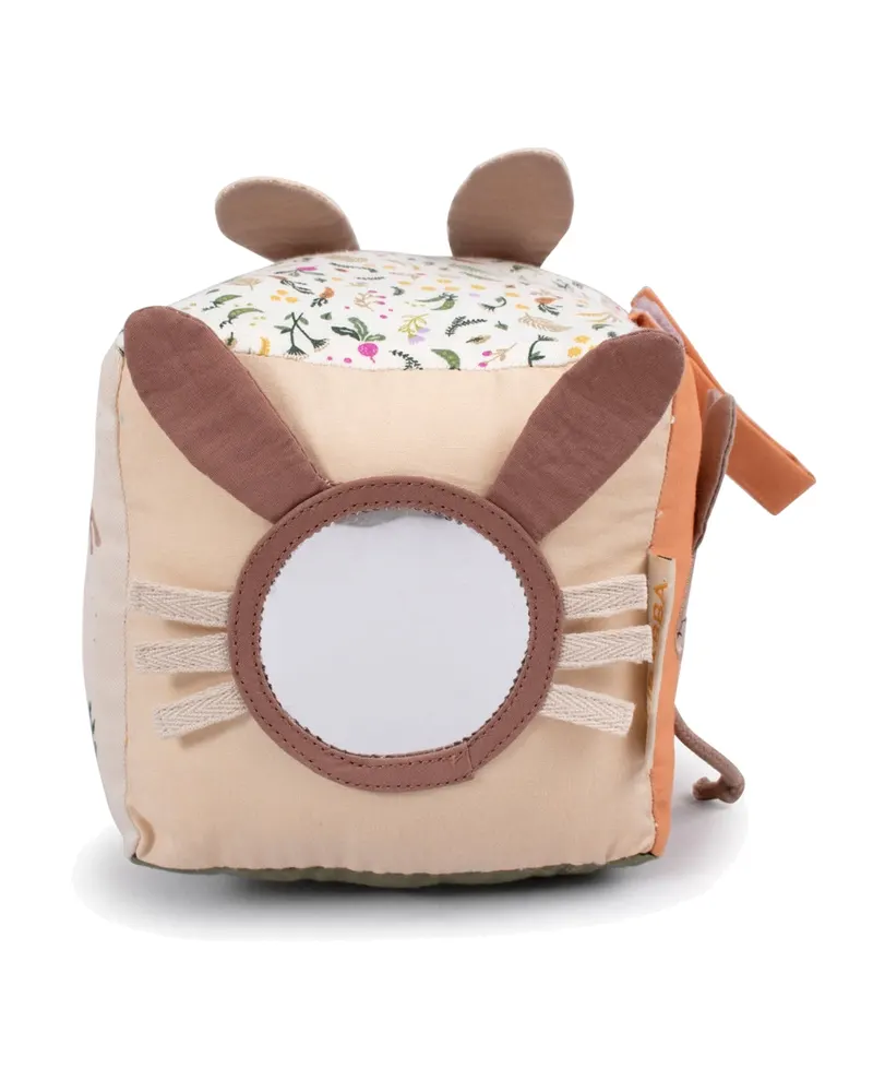 FILIBABBA Aktivitätswürfel Carrot Thief aus Bio-Baumwolle, Erdtöne, 14 × 14 × 14 cm, Ansicht 4