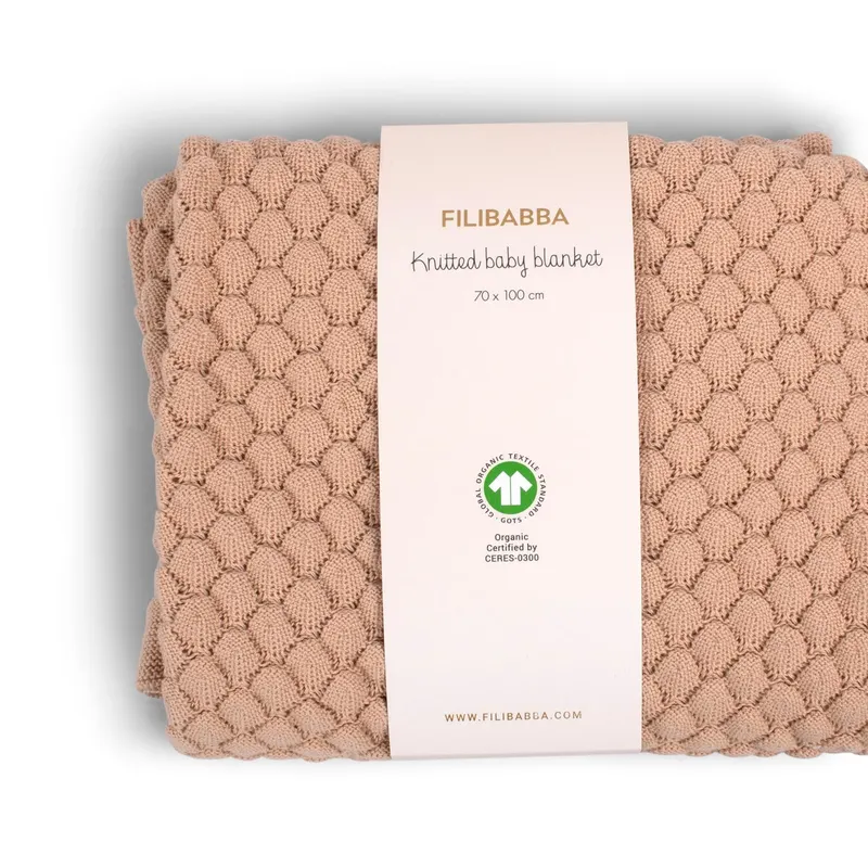 FILIBABBA Babydecke, gestrickt aus GOTS-zertifizierter Bio-Baumwolle, 70 × 100 cm, Ansicht 2