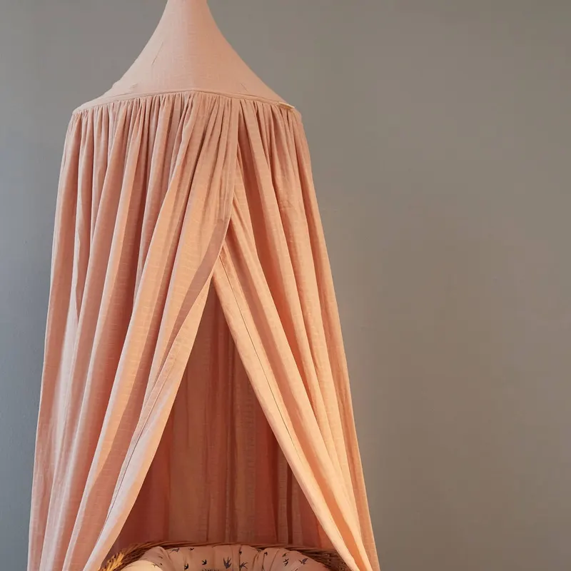 Betthimmel aus Bio-Baumwolle fürs Kinderzimmer, FILIBABBA, Altrosa, Höhe 200 cm; Breite 50 cm; Länge 50 cm, Ansicht 3