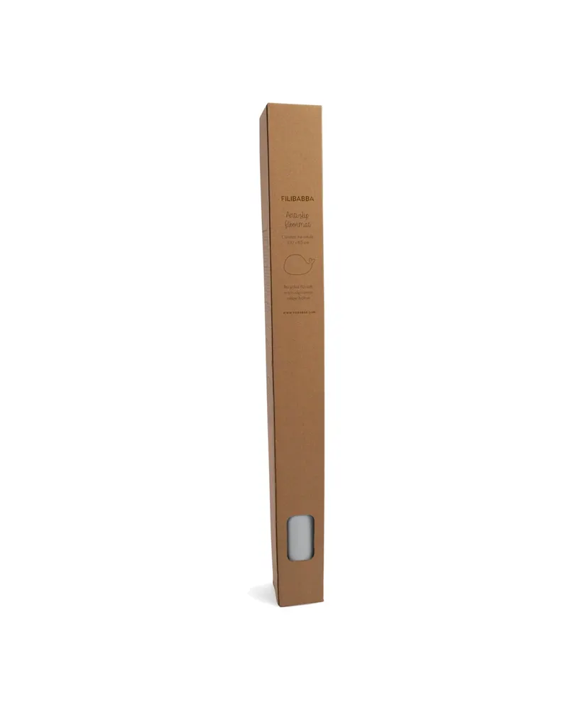 Bodenmatte Christian der Wal aus recyceltem PU-Leder, FILIBABBA, Perlblau, 65 × 100 cm, Ansicht 2