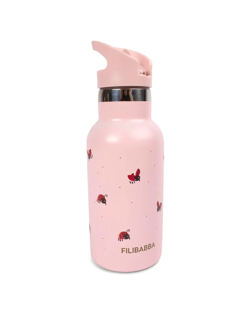 Edelstahl-Trinkflasche Lucky mit zwei Verschlüssen, Rose