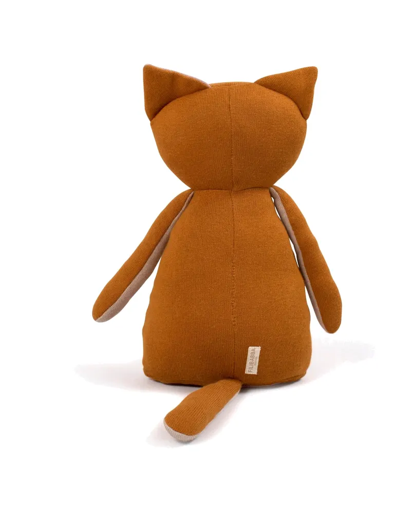 Fuchs-Kuscheltier Freya aus Baumwollstrick mit Polyesterfüllung, FILIBABBA, Dunkelorange, 50 × 25 × 15 cm (H × B × L), Ansicht 2