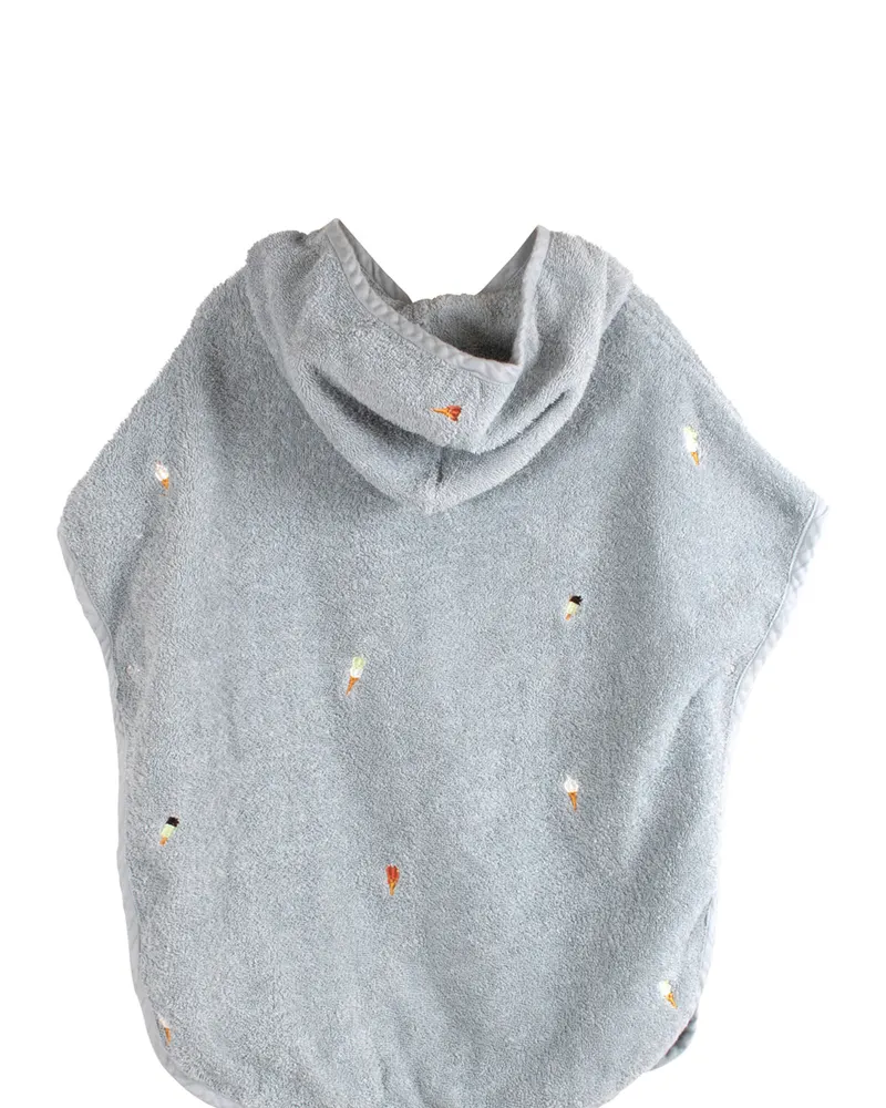 Kinder-Badeponcho mit Eismotiv aus Bio-Baumwolle, FILIBABBA, Perlblau, Einheitsgröße, Ansicht 2