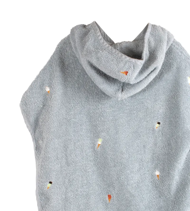 Kinder-Badeponcho mit Eismotiv aus Bio-Baumwolle, FILIBABBA, Perlblau, Einheitsgröße, Ansicht 3