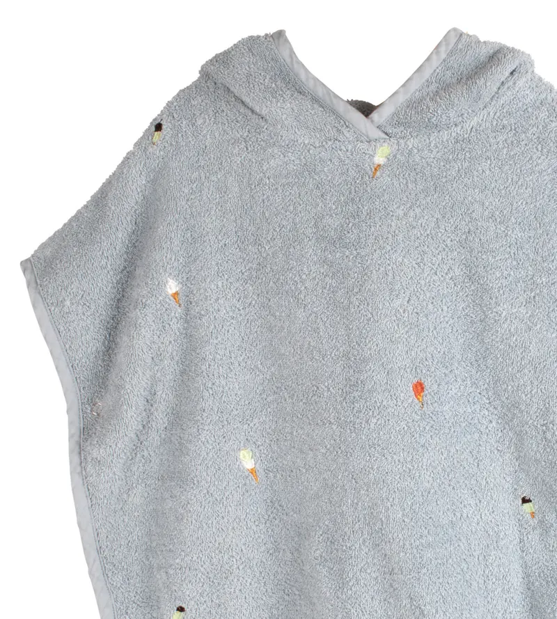 Kinder-Badeponcho mit Eismotiv aus Bio-Baumwolle, FILIBABBA, Perlblau, Einheitsgröße, Ansicht 4