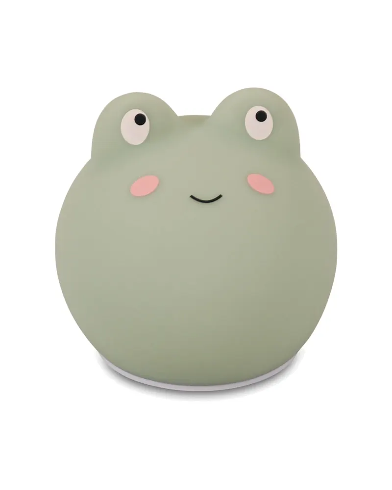 LED-Tischleuchte Frey der Frosch aus Silikon, Staubiges Grün