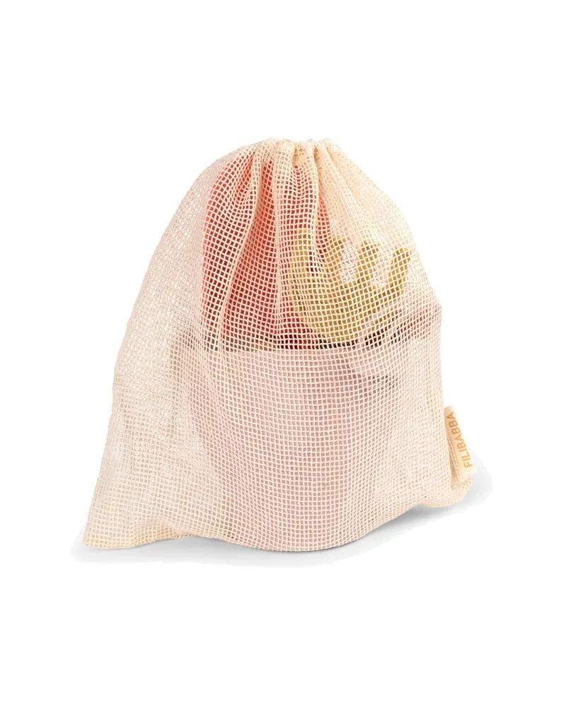FILIBABBA Silikon-Strandspielset mit Schaufel, Rechen und Förmchen, Peach Mix, Ansicht 2