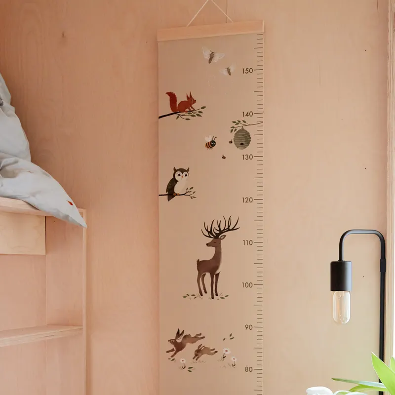 Wachstumsmesslatte „Animals of the Forest“ aus Kiefernholz, FILIBABBA, Ansicht 3