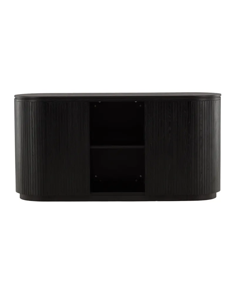 Fjällbacka ovales Sideboard mit Rillentüren und offenem Mittelfach