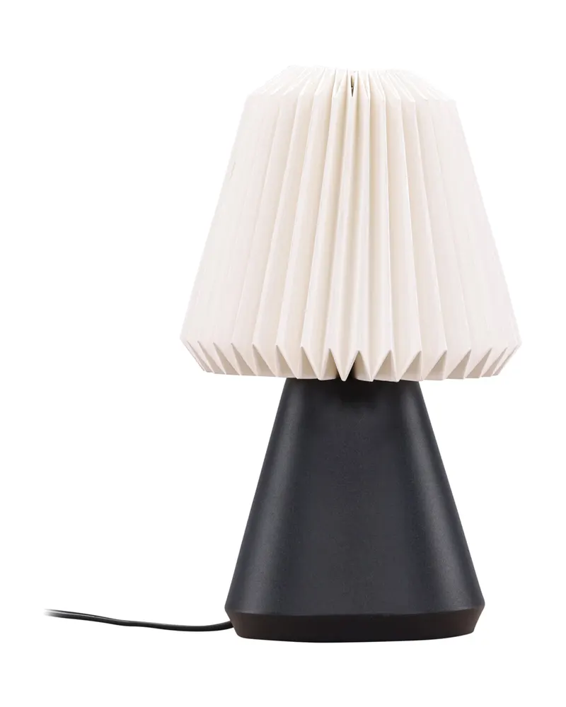 Fjällen Tischlampe mit Plisseeschirm und konischem Fuß in Schwarz, Ansicht 1