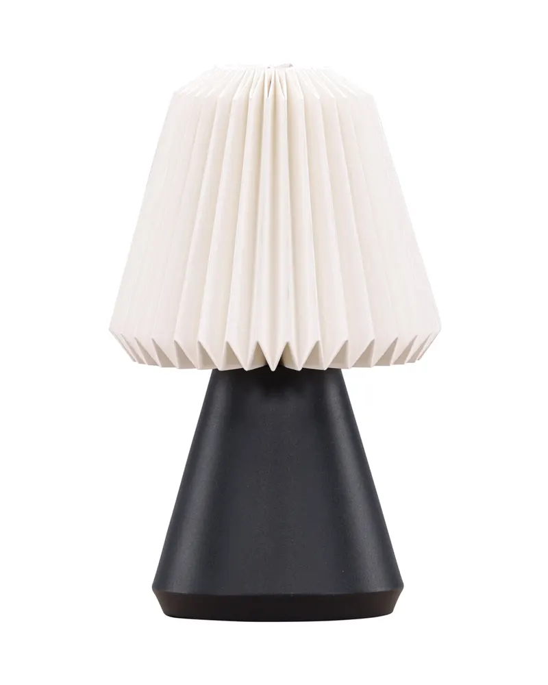 Fjällen Tischlampe mit Plisseeschirm und konischem Fuß in Schwarz, Ansicht 2