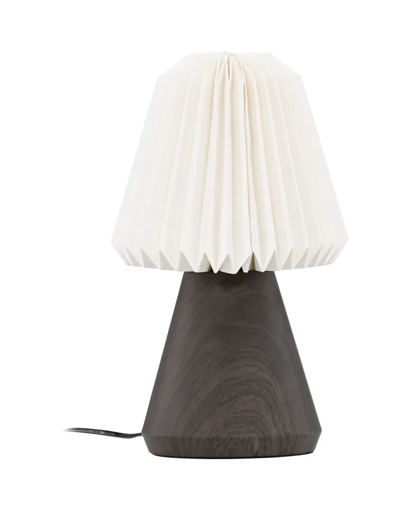 Fjällen Tischlampe mit Plisseeschirm und konischem Fuß, Schwarz