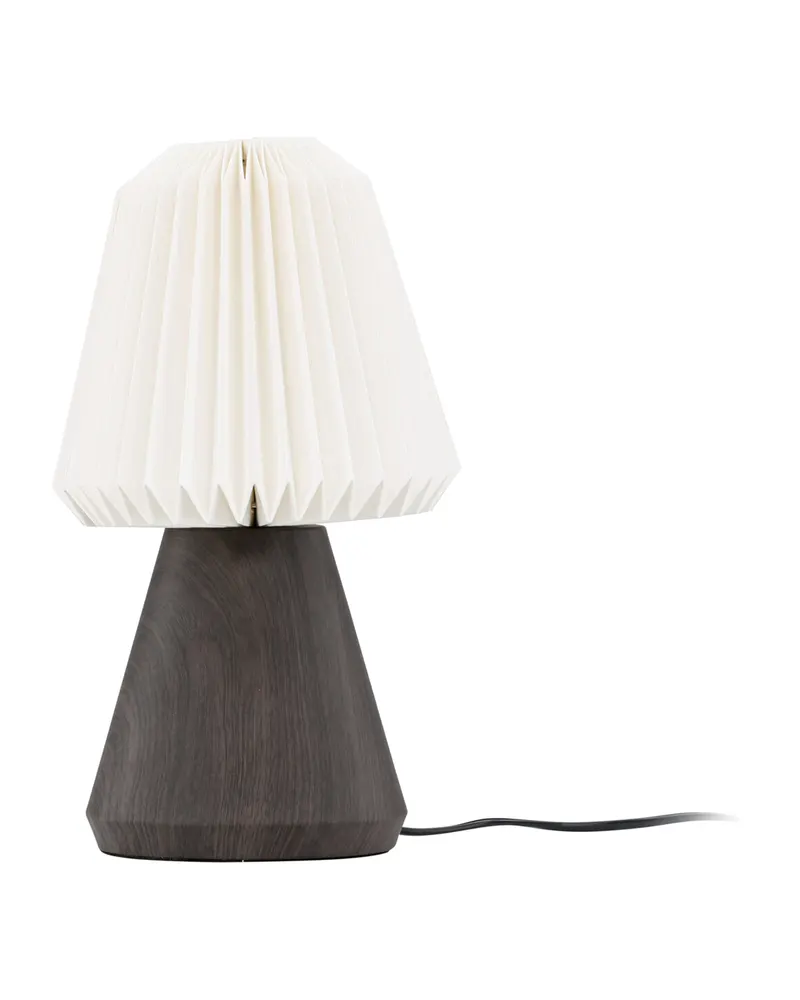 Fjällen Tischlampe mit Plisseeschirm und konischem Fuß in Walnuss, Ansicht 6