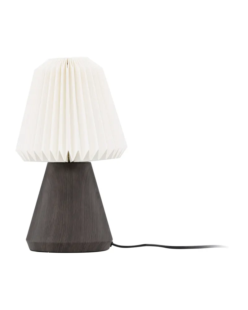 Fjällen Tischlampe mit Plisseeschirm und konischem Fuß in Walnuss, Ansicht 7