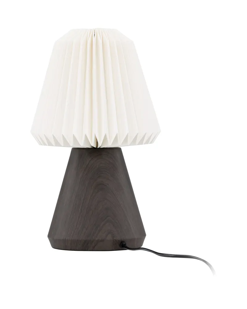 Fjällen Tischlampe mit Plisseeschirm und konischem Fuß in Walnuss, Ansicht 9