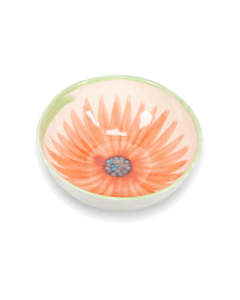 Fleur Schale aus Steinzeug mit handbemaltem Blumendekor
