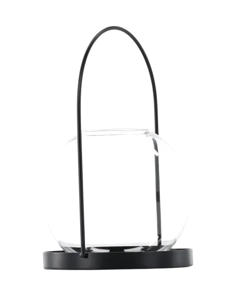 Flora Windlicht-Laterne mit Bügel aus Eisen und Glas in Ø 22 cm, Ansicht 8