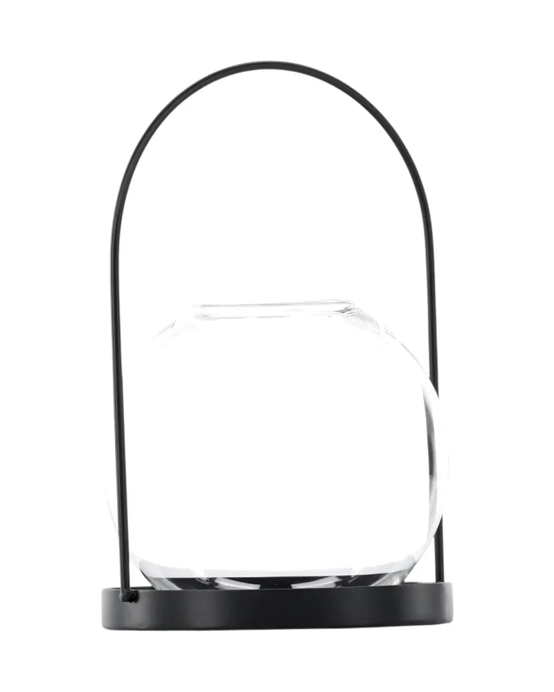 Flora Windlicht-Laterne mit Bügel aus Eisen und Glas in Ø 22 cm, Ansicht 9