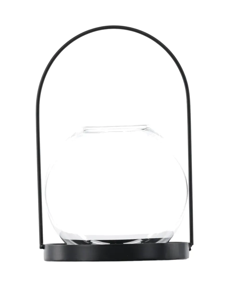 Flora Windlicht-Laterne mit Bügel aus Eisen und Glas in Ø 22 cm, Ansicht 10
