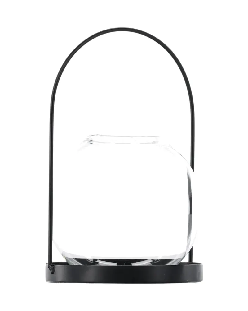 Flora Windlicht-Laterne mit Bügel aus Eisen und Glas in Ø 22 cm, Ansicht 2