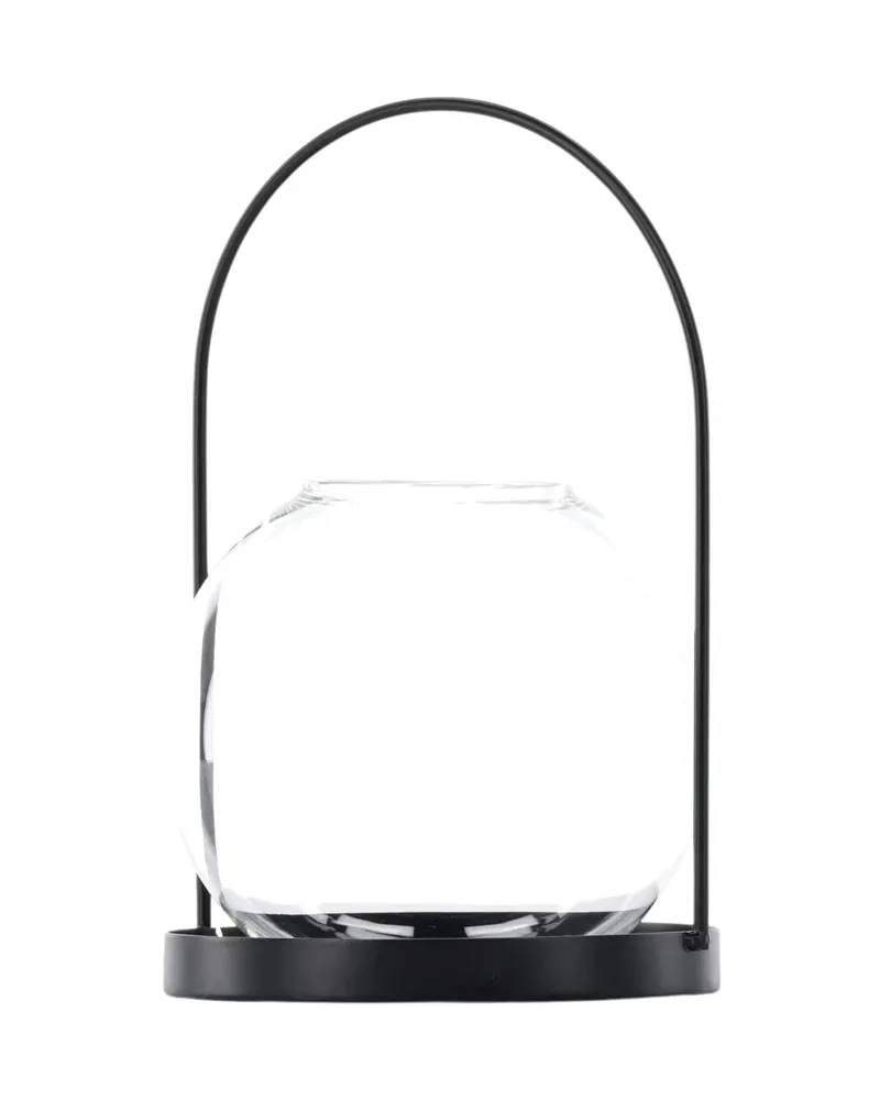 Flora Windlicht-Laterne mit Bügel aus Eisen und Glas in Ø 22 cm, Ansicht 5